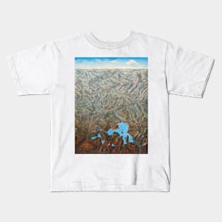 Vintage Map Topographical Yellowstone Travel Kids T-Shirt